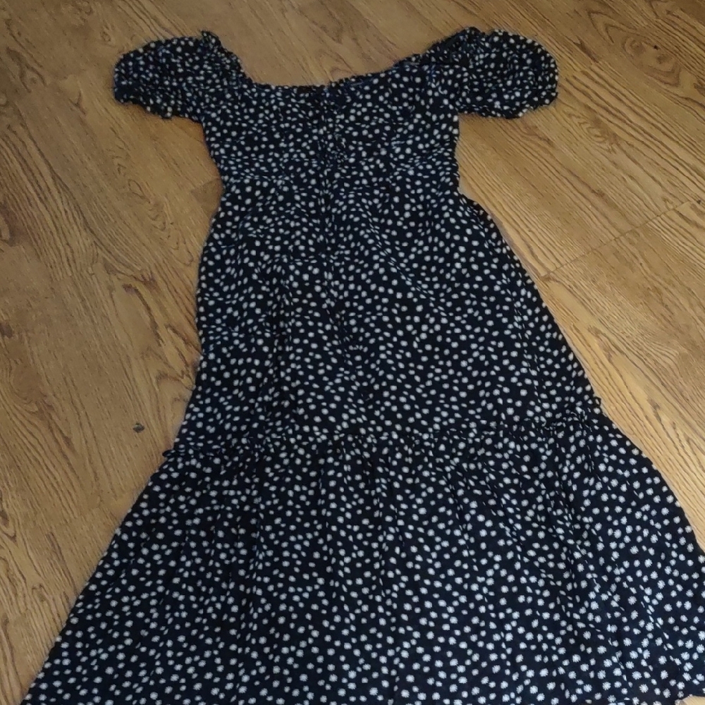 Forever 21 Black Dress with White Floral Pattern